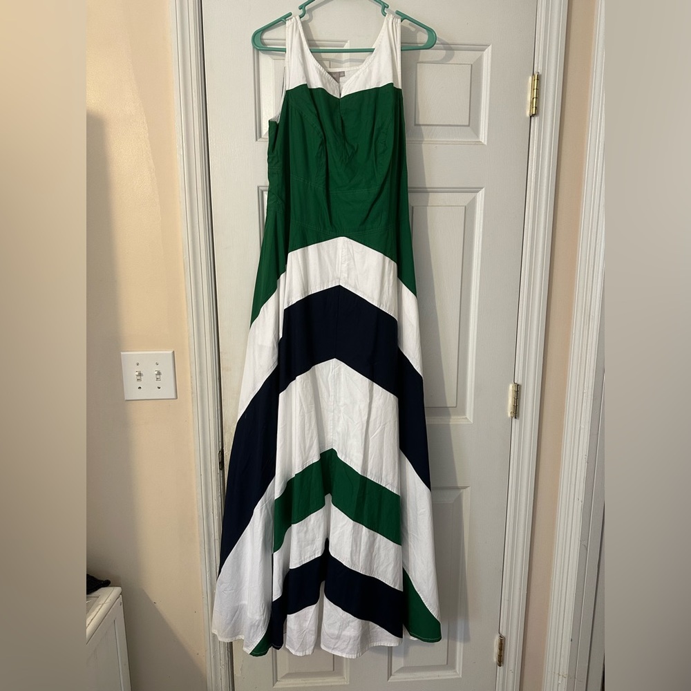 Eshakti Green & Navy Maxi Dress - size 16W